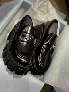 Elegante Marke Lug Sole Monolith Loafers Schuhe Frauen Mokassins Schwarz Weiß Leder Casual Lady Girls Plattform Luxus Schuhe Komfort zu Fuß EU35-40 BOX