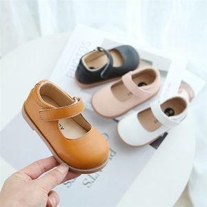 Kids for Autumn Bow Princess Leather Solid Color Little Girl Shoes Flat Heels Toddler SMG211 220705