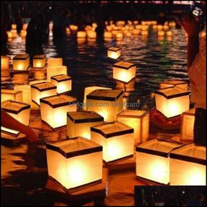 200 шт. Китайские фонарики плавающие воду, желающие реки бумаги свеча света без падения Доставка 2021 Другое событие Party поставляет праздничный дом Гар