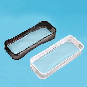 Transparent Plastic Pencil Bags Student Stationery Zipper Bag Exam Rubber Pencils Ballpoint Pen Storage Case School Stationery BH6954 WLY