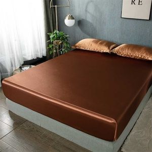 Sheets Soft Elastic Fitted Sheet Mattress Cover Bed Linens No Pillowcases Queen King Full Twin Double Size 150x200 180x200cm 211110