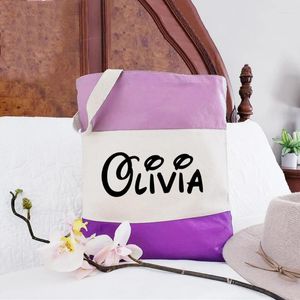 Einkaufstaschen personalisierte Tasche Geburtstagsfeier Weihnachtsgeschenk f￼r ihren individuellen Namen Frauen Baumwolle Canvas Bagshopping