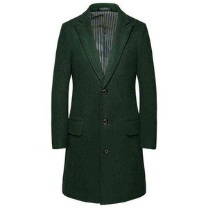 Men's Wool & Blends 2021 Autumn And Winter Llong Overcoat Thickened Business Blend Coat/M-6XL Top/high Quality Warm Coat T220810