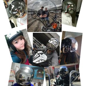 Capacetes de moto capacete de prata capacete 3/4 aberto rosto vintage casco moto jet scooter moto dot retrô ponto aprovado casque ce