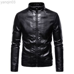 Autumn e Winter New Men Fashion Leather Jackets Motoranable Corean versão do Motorcycle L220801