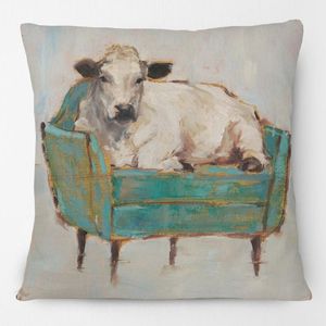 クッション/装飾的な枕の手絵画ソファのカウチクッションの動物牛は、家の装飾的な現代美術のケースクーシオン/装飾をカバーしています