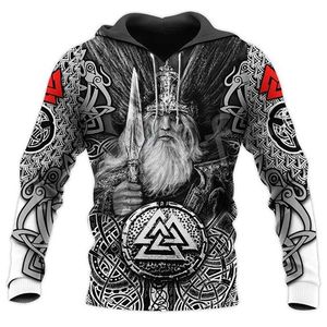 Viking Odin Tattoo 3D Tryckta hoodies Harajuku Fashion Hoodie Autumn Unisex Street Långärmade män Kläder 4xl 220725