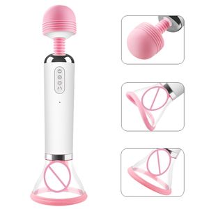 Nipple Clit Sucking Vibrators Clitoris Stimulator 3 in 1 Magic Wand AV Vibrator Heating Tongue Licking G-Spot sexy Toys for Women