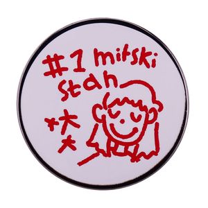 Wholesale funny buttons resale online - Funny Mistki Stan Button Pin Clothes Lapel Pins Lover Hat Fashion Cartoon Gift Badge Jewelry Decor Metal Brooch Creative