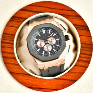 رجال الساعات الميكانيكية حركة ووتش 43mm ماء أزياء الأعمال المطاط ساعات المعصم Montre De Luxe