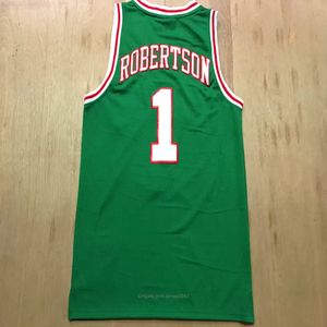 Vintage 1# Oscar Robertson College Basketball Jersey 1971-1972 Jerseys verdes Mesh Mesh tamanho S-2xl