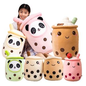 1pc Cute Bubble Tea Plush Toy Stuffed Food Milk Tea Soft Doll Boba Fruit Tea-cup Pillow Cushion For Kids Adults Birthday Gift sxjul15