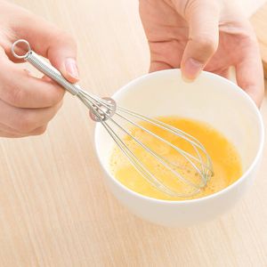 17.5cm Metal Stainless Steel Handle Egg Beater Drink Whisk tools Mixer Foamer Kitchen Mini Stirrer Tools