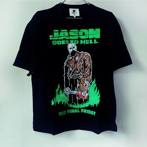 Warren T-Shirts Jason Skull Print Herren Lotas Top T-Shirt Damen T-Shirts Lose T-Shirts Herren Freizeithemd Shorts Ärmel Schwarz T-Shirt S-XL