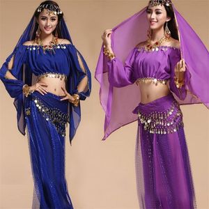 4PCSSET Chegada Sexy Oriental Belly Dance Suits for Women Dancing Praticing Bellydance Trajes Design For Women 220812