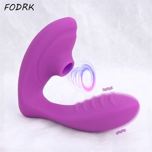 Giocattolo del sesso Massaggiatore vagina Ventosa Vibratore Succhiare orale Stimolazione del clitoride Masturbazione femminile Erotico 2 in 1 Giocattoli clitoridi per le donne