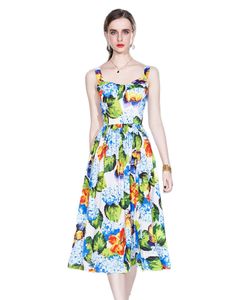 Summer Floral Party Beach Dress Femme Designer Sexy Slim Slee Couc Prom Prom plissé Robes sans dos Femmes Femmes Sweet Casual Vacation Cocktail Frock