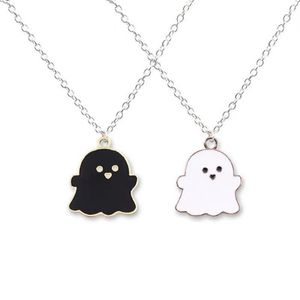 20pcs/lot Cute Cartoon Ghost Friendship Couple Pendant Necklaces For Korean Fashion Female Men Friend Lovely Women Necklaces