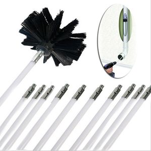 Telescopic Drill Brush For Screwdriver Dryer Vent Lint Dust Pipe Tube Fireplace Stove Rotary Chimney Cleaning Set Gadgets Tools 220505