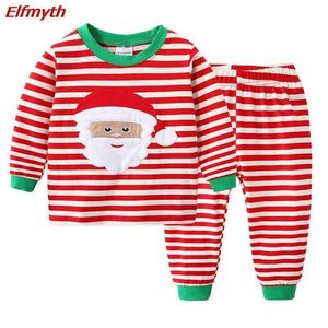 Pojkar julpyjamas sätter conuntos de menino pijama infantil santa pjs gecelik koszula nocna pyjamas barn pyjama set