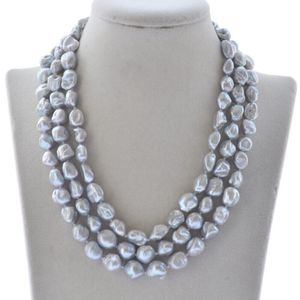 Wiedergeborene Perlen großhandel-Neuer mm grau Barock Keshi Reborn Perlenkette Künstlicher Edelsteinschmuck