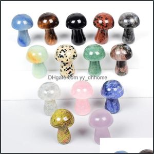 Stone Loose Beads Jewelry Crystal 2Cm Mini Mushroom Statue Natural Quartz Aquarium Witchcraft Spiritual Kawaii Room Decor Home D Dhjkm