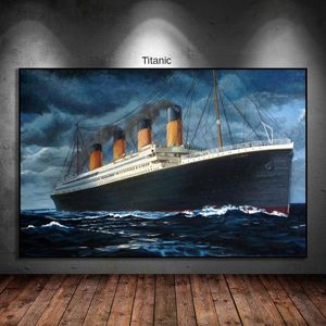 Wholesale titanic movie for sale - Group buy Paintings The Boat In Titanic Classic Movie Abstract Canvas Painting Poster And Print Wall Art Picture For Living Room Home Decor Cuadros
