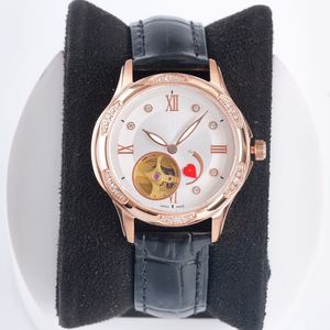 Högkvalitativ mode Kvinnoklocka Diameter 35mm 316 Rostfritt stål Fodral Ceramic Strap Automatisk mekanisk rörelse Gem Mirror Life Waterproof Watches AAA Watchs