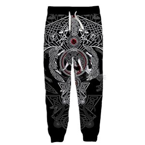 Men's Pants Fashion Graphic Spring Autumn Zima Hip Hop Casual Brand 3D Print Viking Tattoo poliester v8