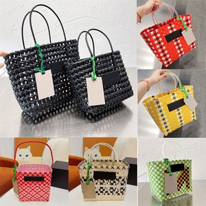 2022 Straw Bag Vegetable Basket Fashion Woven letter M Red color multicolor Tote Bag High Quality Ladies Handbags Luxury Designer Bags