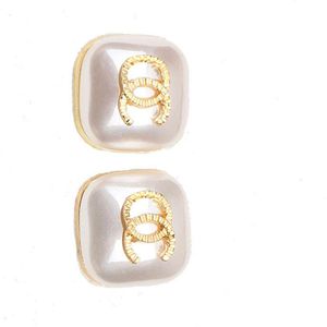 Luxe Femmes Plaqué Or 18K Designer Oreille Boucles D'oreilles Marque Designers Géométrie Lettres Femmes Imitation Perle Boucle D'oreille De Noce Jewerlry ER0227