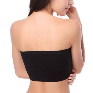 Bustiers & Corsets Double Layers Plus Size Strapless Bra Bandeau Tube Removable Padded Top Stretchy Seamless 2022 Crop Spaghetti StrapBustie