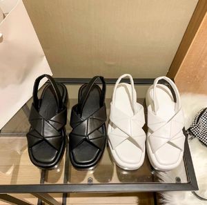 Женский сплошной треугольник Cross Vamp Sandal Designer Классический летний задняя ремешка Гладиаторы Toping Caffice Ceather Comesing Sandals