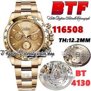 BTF Better Factory bt116508 Herrenuhr Cal.4130 SA4130 Chronograph Automatik TH 12,2 mm 18 K Gelbgold Zifferblatt Stabmarkierungen 904L Oystersteel Armband Eternity Watches
