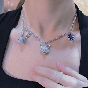 Chokers Foydjew luksus gotycka biżuteria ciemność Słodka 2022 Trend i fioletowe naszyjniki diamentowe dla dziewczyny