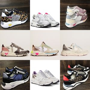 Italy Women Running Sole Shoes Golden New Release Breathable Mesh Inserts Sporty and Chic Sneaker Spring Leather Dad Sneakers 2022