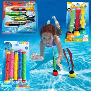 Retail Package Summer Torpedo Rocket Throwing Toy Funny Swimming Pool Diving Game s Children Underwater Dive CS 220715