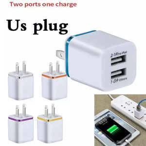 5V 2.1A Eu US Ac Casa Viagem Carregador de parede Plugues adaptadores de energia Para iphone Samsung S8 S10 note 10 htc android phone pc mp3