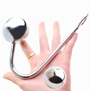 Anal Hook Bead Stainless Steel Butt Plug sexy Toys 50mm Ball Hollow Anus Dilator Stimulations Training Massager Adult Product
