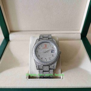 Z Papezpieczni Top Quality Mens Watch 41mm Arabski DateJust Prezydent Pełna Diamentowa Bransoletka Bransoletka Bezel Sapphire Szkło Mechaniczne Automatyczne męskie Zegarek