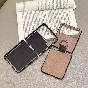 Shockpere -Pu Leather Back Phone Case для Samsung Galaxy Z Flip 3 5G с ручным ремешком