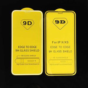 9D-Vollbildschutz aus gehärtetem Glas für iPhone 12 Pro max 7 8 PLUS Samsung A91 A50S J7 Redmi Note 8T Note 8 Pro ohne Box