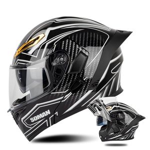 Motorradhelm Persönlichkeit Doppellinse Full Face Capacete Lokomotive Half Casco Retro Capacete