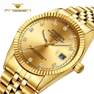 2021 nova marca de luxo fngeen assistir homens negócios shinestone relógio relógio masculino quartzo assiste mens de ouro Montre Homme