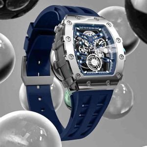 Uxury Watch Date Luxury Mens Mechanics Watch Tsar BombaのMechanical Wristwatch Tonneau Design Sapphire Crystal Automatic Sport Watのリチャ腕時計