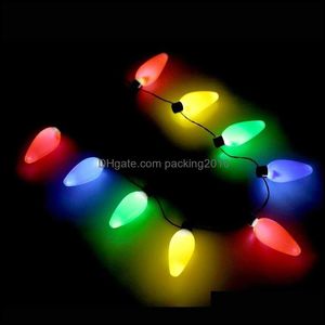 Christmas Decorations Festive Party Supplies Home Garden Mticolor Flashing Bb Led Necklace Light Up Favors Best Lights 9 Bbs Drop Delivery