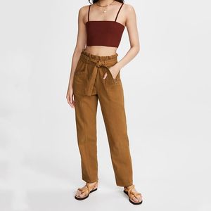 Tanques femininos Camis Early Autumn High-end Suspenders de nicho personalizados Moda dentro e fora de dois usam uma palavra de colarinho de colarinho de colarinho