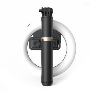 Stativ Q07 Mobiltelefon selfie stick trådlös dimbar led ringfyllning Lätt PO Holder Tripode Beauty Loga22