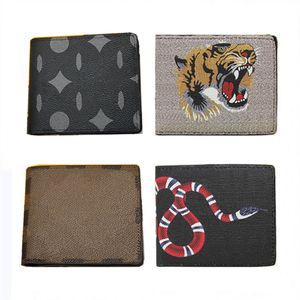 Top Luxury Leather Wallet France Style Plaid Animal Flower Print Purse Man Designer Passport Clip Card Holder Womens Coin Pouch With Box Gift Wholesale