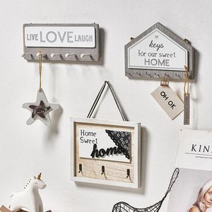 Hooks Rails Titular de estilo nórdico para o corredor Mudroom Decoração de parede Organizador de madeira Wood Farmhouse Entryway Hangerhooks